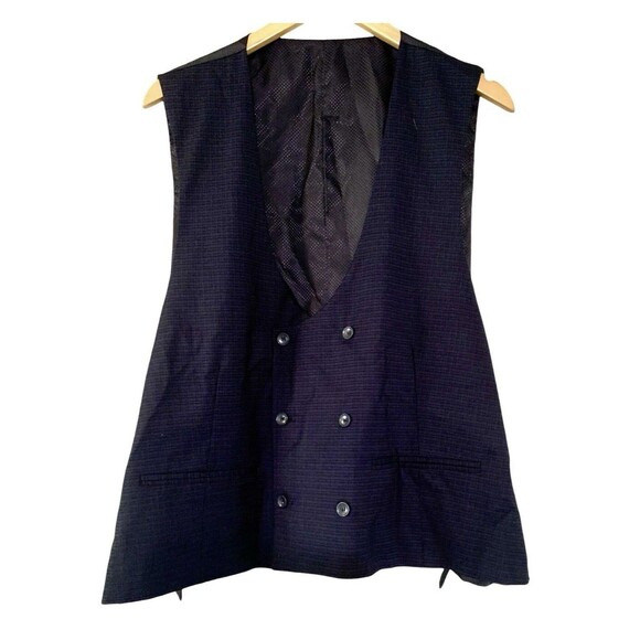 Bocaccio Navy Blue 3 Piece Dress Suit Size 2XL Pants 42” X 29” Jacket Vest - Picture 4 of 16